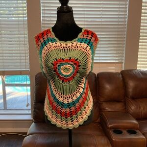 Multicolor Crochet Sleeveless Top